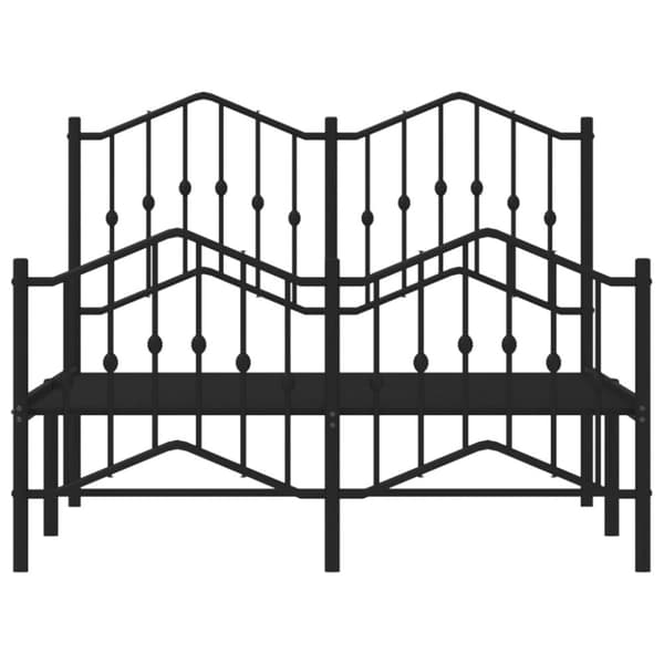 sengeramme med sengegavl og fodgærde 120x200 cm metal sort