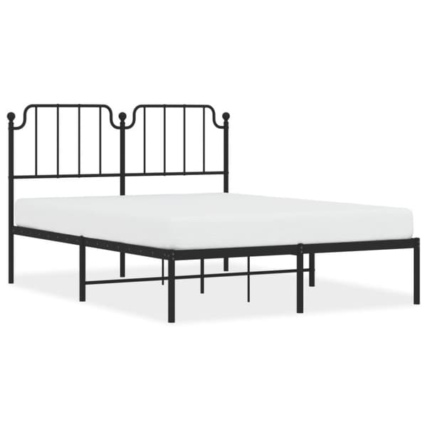 sengeramme med sengegavl 140x190 cm metal sort