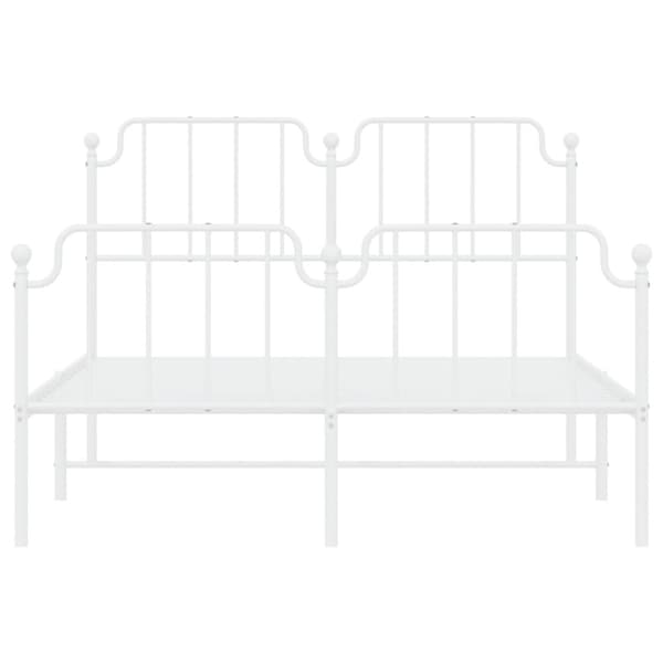sengeramme med sengegavl og fodgærde 140x190 cm metal hvid