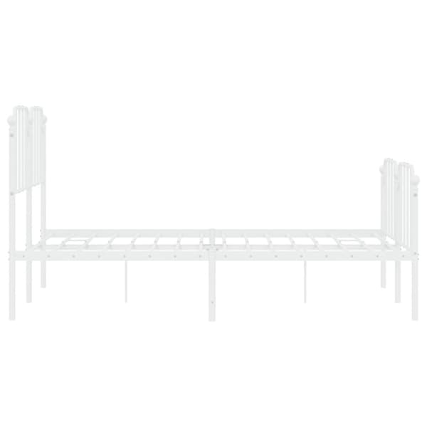 sengeramme med sengegavl og fodgærde 140x190 cm metal hvid
