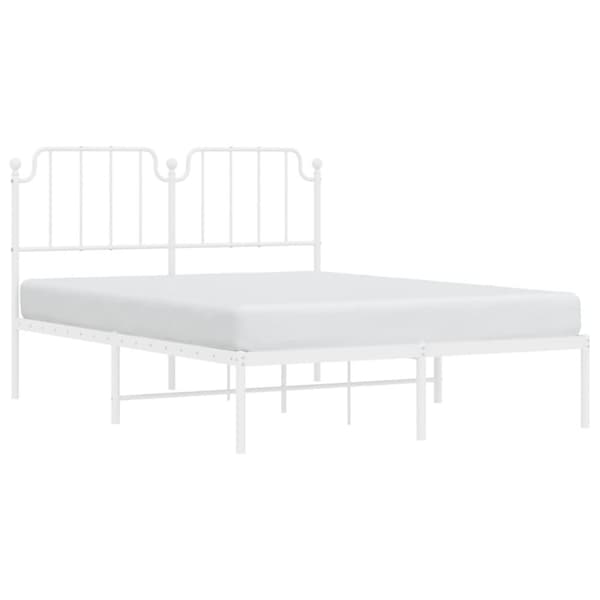 sengeramme med sengegavl 140x200 cm metal hvid