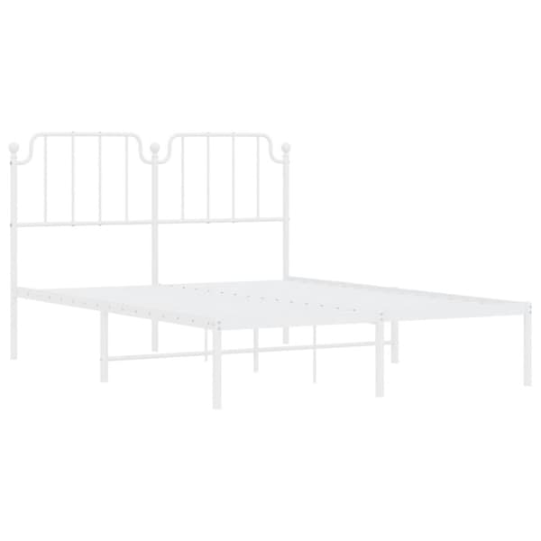 sengeramme med sengegavl 140x200 cm metal hvid