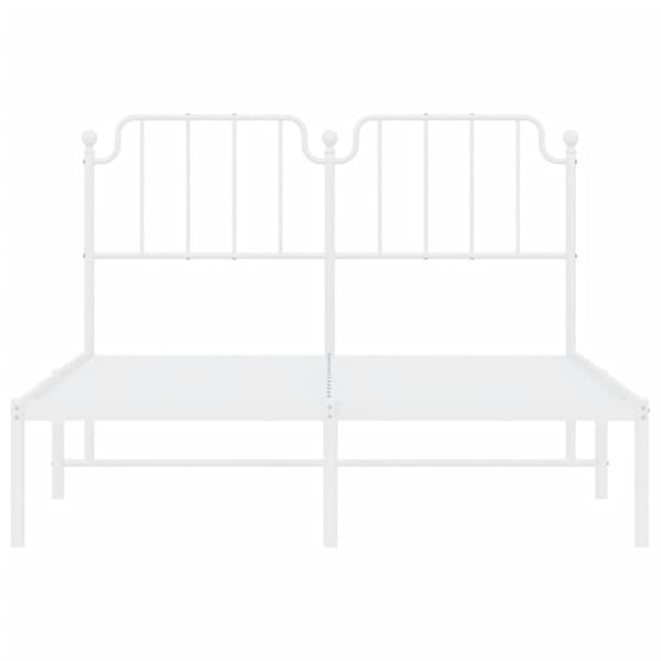 sengeramme med sengegavl 140x200 cm metal hvid