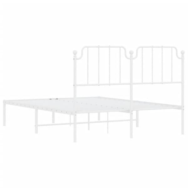 sengeramme med sengegavl 140x200 cm metal hvid