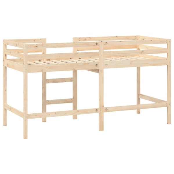 højseng med stige 90x200 cm massivt fyrretræ