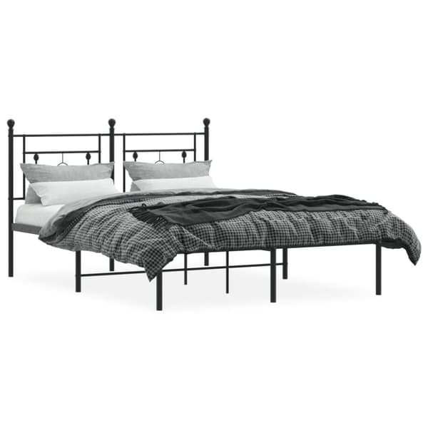 sengeramme med sengegavl 140x190 cm metal sort