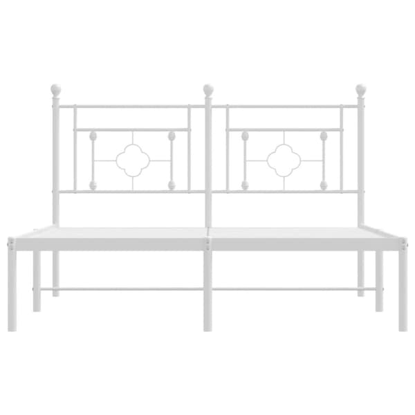 sengeramme med sengegavl 135x190 cm metal hvid