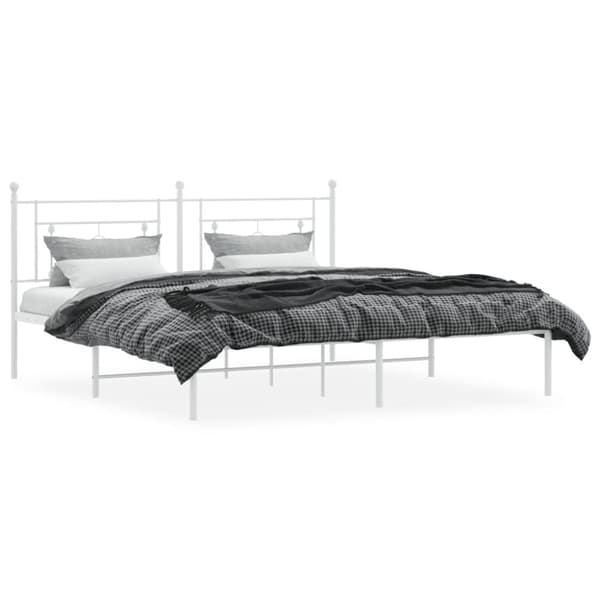 sengeramme med sengegavl 183x213 cm metal hvid
