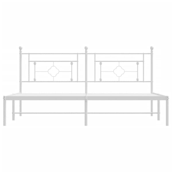 sengeramme med sengegavl 183x213 cm metal hvid