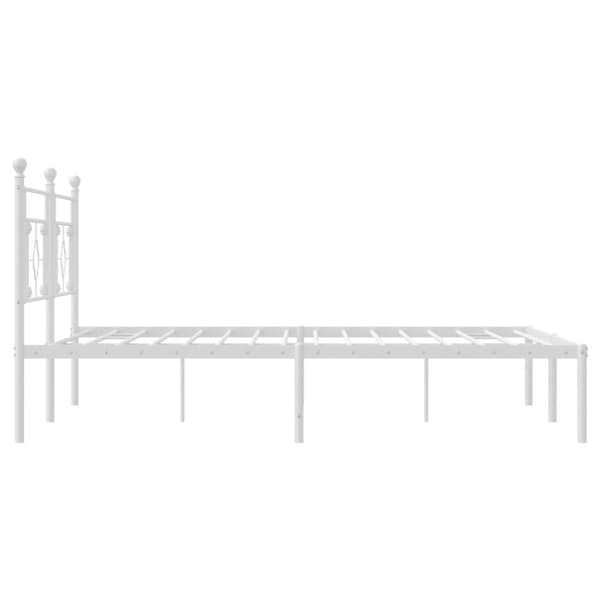 sengeramme med sengegavl 183x213 cm metal hvid