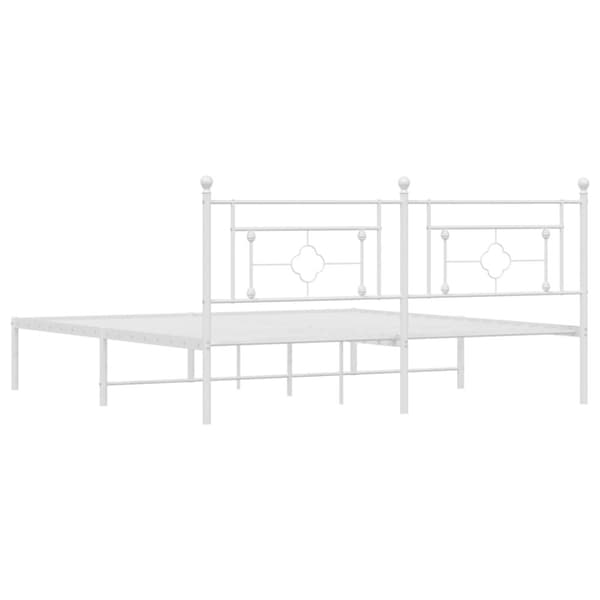 sengeramme med sengegavl 183x213 cm metal hvid