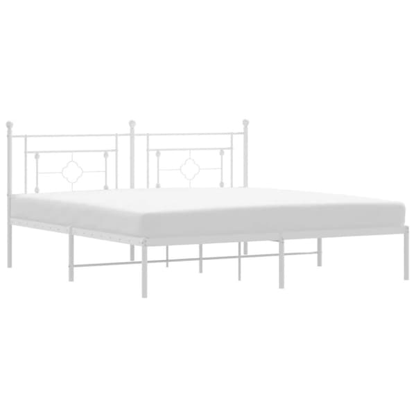 sengeramme med sengegavl 183x213 cm metal hvid