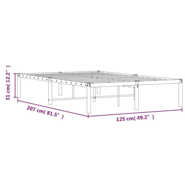 sengeramme 120x200 cm metal hvid