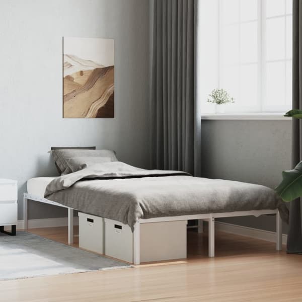 sengeramme 120x200 cm metal hvid