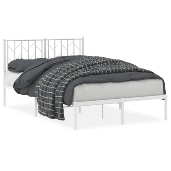sengeramme med sengegavl 120x190 cm metal hvid