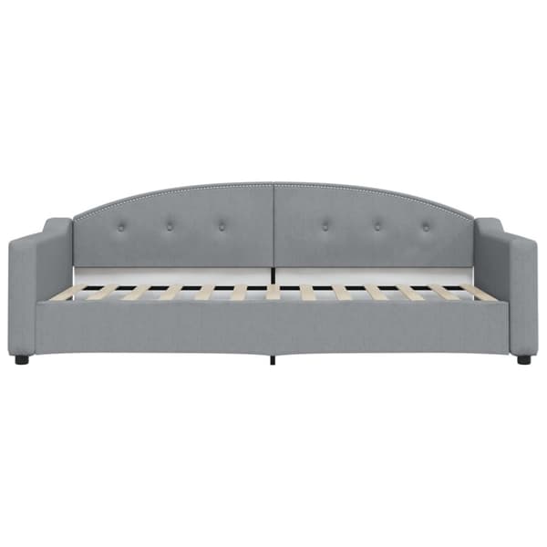 daybed med udtræk og skuffer 90x200 cm stof lysegrå