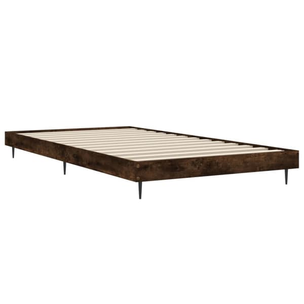 Sängram utan madrass rökfärgad ek 90x200 cm konstruerad trä