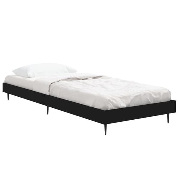 sengeramme 75x190 cm konstrueret træ sort