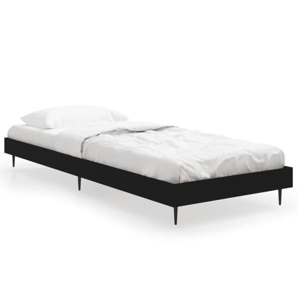 sengeramme 75x190 cm konstrueret træ sort
