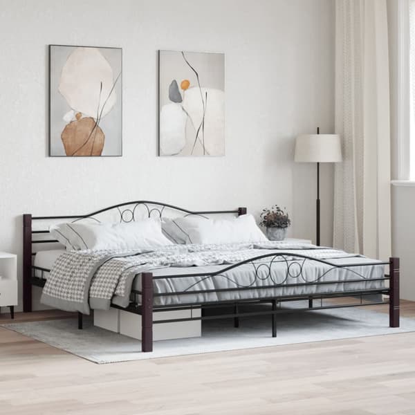 sengestel 200 x 200 cm metal sort