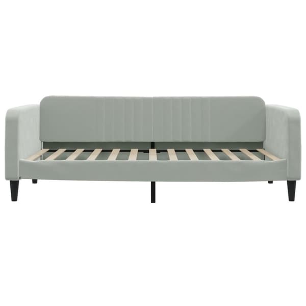 Dagbädd med madrass ljusgrå 100x200 cm sammet
