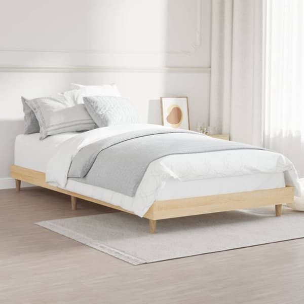 sengeramme 100x200 cm uden madras konstrueret træ sonoma-eg