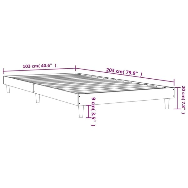 sengeramme 100x200 cm uden madras konstrueret træ sonoma-eg