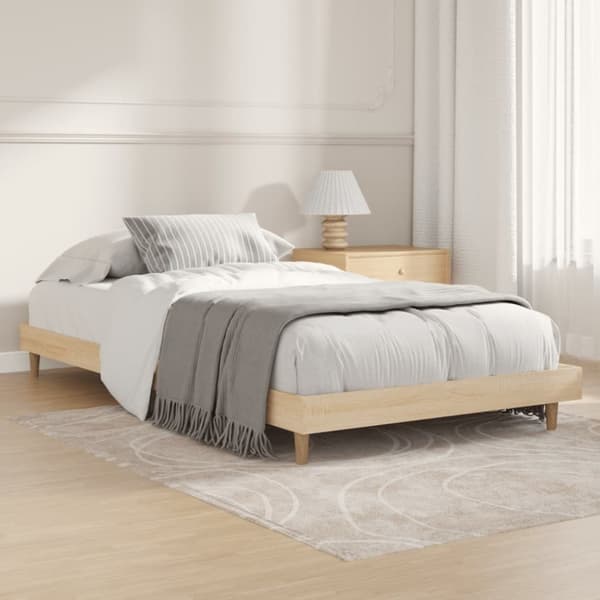 sengeramme 100x200 cm uden madras konstrueret træ sonoma-eg