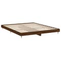 Miniatyrbillede 5 af 9: sengeramme 160x200 cm uden madras konstrueret træ brunt eg