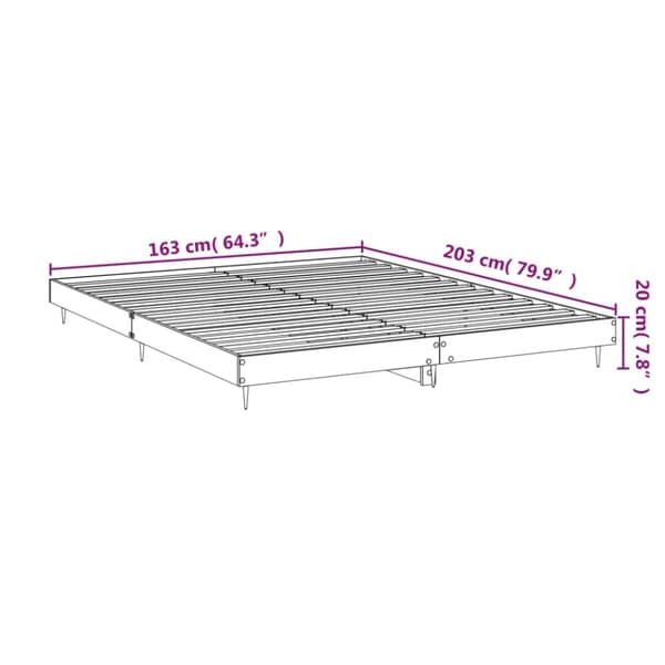 sengeramme 160x200 cm uden madras konstrueret træ brunt eg