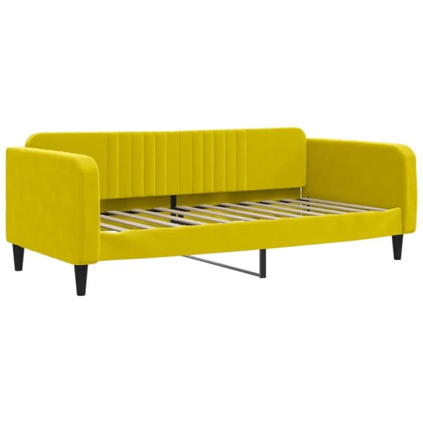 Dagbädd utdragbar med madrasser gul 90x200 cm sammet