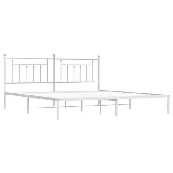 sengeramme med sengegavl 193x203 cm metal hvid
