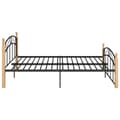 Miniatyrbillede 4 af 6: sengeramme 140x200 cm metal og massivt egetræ sort