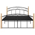 Miniatyrbillede 2 af 6: sengeramme 140x200 cm metal og massivt egetræ sort