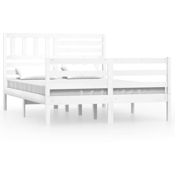 sengeramme 140x 200 cm massivt træ hvid