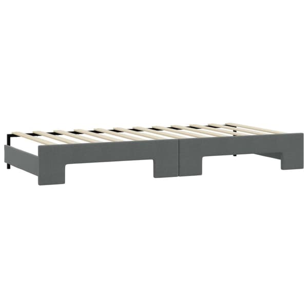 Dagbädd utdragbar med madrasser mörkgrå 90x200 cm tyg