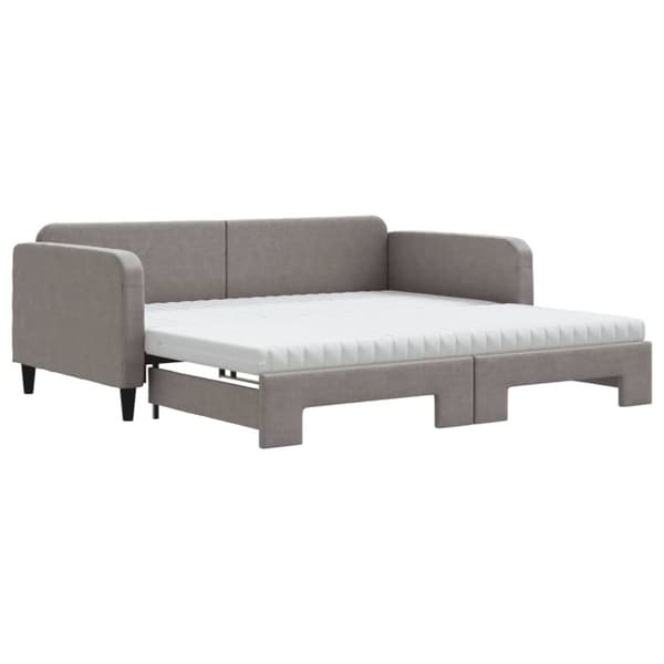 Dagbädd med extrabädd och madrasser mörkgrå 100x200 cm tyg