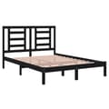 Miniatyrbillede 4 af 6: sengeramme 140x190 cm massivt fyrretræ sort