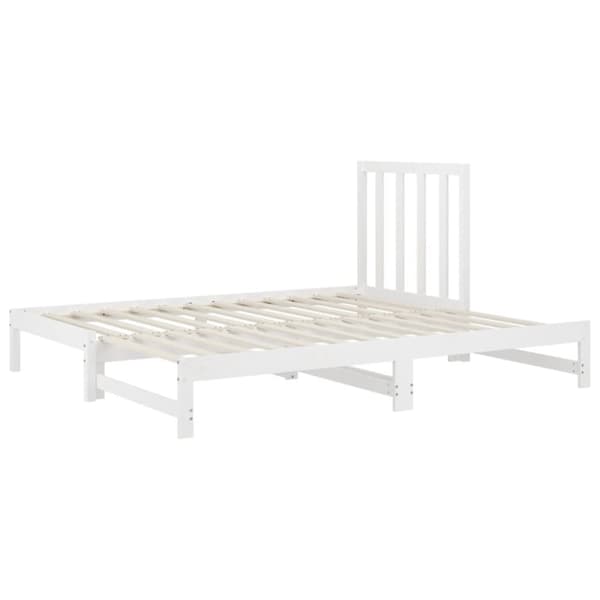 Sohvasänky ulosvedettävä valkoinen 2x (90x200) cm täysi mänty