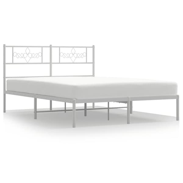 sengeramme med sengegavl 120x190 cm metal hvid