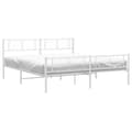 Miniatyrbillede 3 af 9: sengeramme med sengegavl og fodgærde 180x200 cm metal hvid