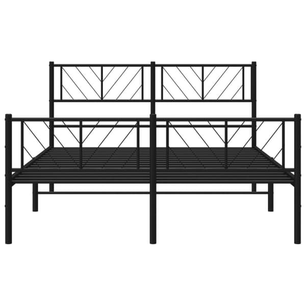 Sängram med huvudgavel och fotgavel svart metall 135x190 cm