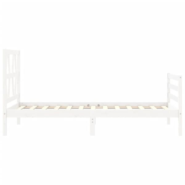 sengeramme med sengegavl 90x200 cm massivt træ hvid