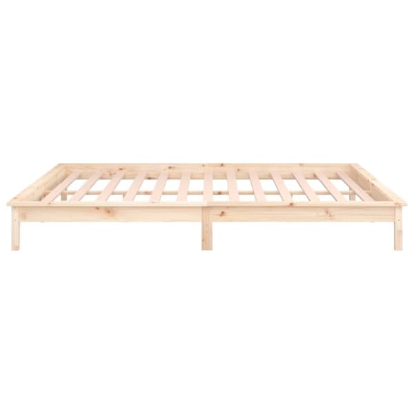 Sängynrunko LED-valoilla 135x190 cm Double täysi puu