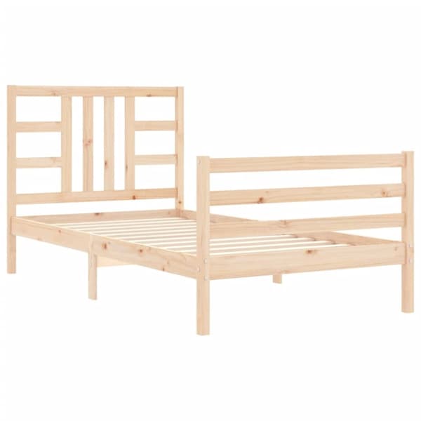 sengeramme med sengegavl 90x200 cm massivt træ