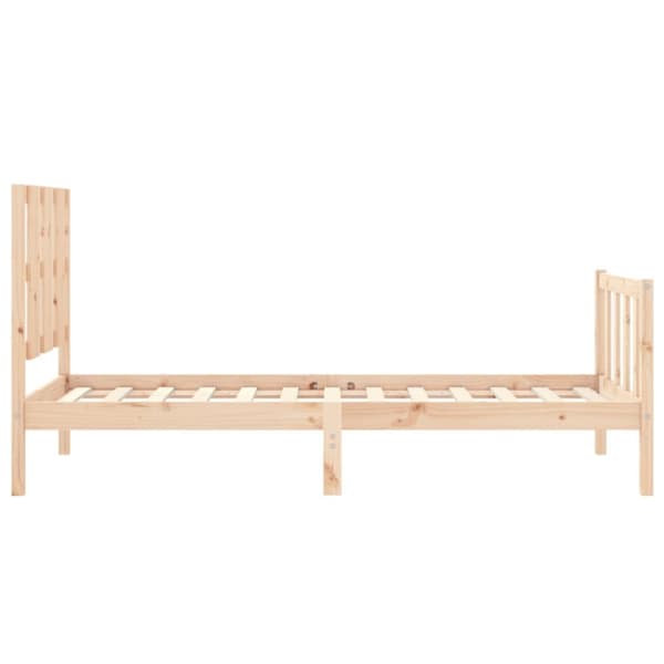 Sängram med sänggavel 90x190 cm massivt trä