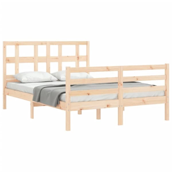 sengeramme med sengegavl 120x200 cm massivt træ hvid