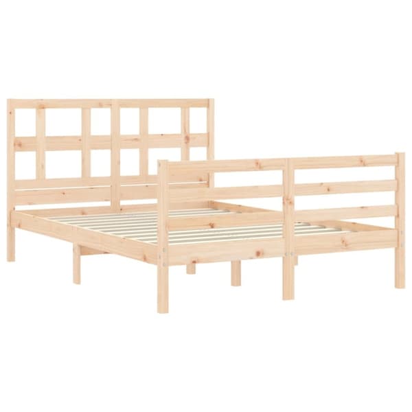 sengeramme med sengegavl 120x200 cm massivt træ hvid