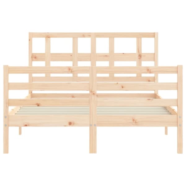 sengeramme med sengegavl 120x200 cm massivt træ hvid
