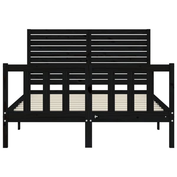 sengeramme med sengegavl 140x190 cm massivt træ sort